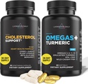 Livingood suporte de colesterol diário, 60 cápsulas vegetarianas - CoQ10, Esterols planta, Esterols planta, Bergamot, & Suplementos de alho Suporte saúde do coração e saudável produção lipídica - Não-GMO & Vegan