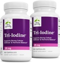 Terry Naturalmente Tri-Iodina - Suplemento dietético para apoio à saúde da mama e próstata - saudável Thyroid Função Suplemento Ajuda - 25 mg, 60 cápsulas, 2 embalagens