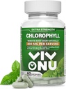 Cápsulas de clorofila 800 mg - Cápsulas de clorofila natural para mulheres e homens - Suplemento de clorofila seguro e de qualidade para energia, imunidade, suporte da pele + desodorante interno (60 Cápsulas/1 garrafa)