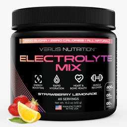 Eletrólitos pó sem açúcar- Zero caloria hidratação em pó - Açúcar Eletrólitos gratuitos para jejum, Keto & Vegan - Ingredientes naturais Eletrolítico Mix, 60 Servings