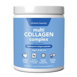 Vitamina Bounty Multi Colágeno Complexo - Hidrolisado Colágeno Peptídeos Tipos I, II, III, V & X - Suporta a elasticidade da pele, saúde comum, crescimento do cabelo e unhas - 50 Servings