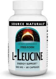 Fonte Naturals L-Leucina Um suplemento de Aminoácido Essencial de forma gratuita para suporte energético - 60 Cápsulas