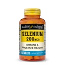 Mason Natural Selenium 200 mcg - Suplemento antioxidante para suporte imunológico e saúde da próstata, Essential Trace Mineral, 60 comprimidos