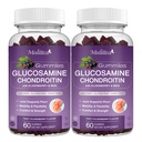 Mulittea Glucosamina Condroitin Gummies - Suplemento de suporte conjunto de força extra com MSM & Elderberry para articulação natural, Antioxidante Imune Support para adultos, homens e mulheres-(2 Pack)