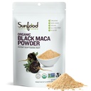 Alimentos para o sol Superalimentos Maca Black Organic Pó - Maca Black Raiz Pó, Maca Black Raiz para homens e mulheres, Peruano, Raw, Vegan, Premium Maca Black Pó - 4 oz Bag
