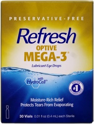 Atualizar Optive Mega-3 Lubrificante Recipiente Estéril de Uso Único Colírio Gotas 30 ea (Pacote de 3)