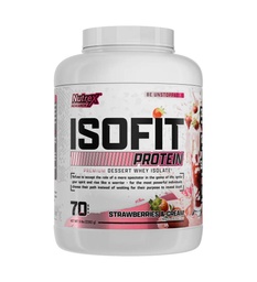 Nutrex Research IsoFit Whey Protein Powder Instantized 100% Whey Protein Isolate (70 Servings, Morangos e Creme)