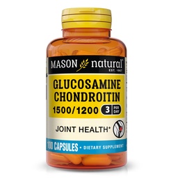 MASÃO NATURAL Glucosamina Condroitina 1500/1200 com Vitamina C, Suporta Saúde Conjunta para Flexibilidade Normal e Mobilidade*, 100 Cápsulas, Fornecimento de 1 Mês