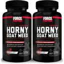 Fator de força Erva de cabra com tesão para homens, unidade masculina natural e Suplemento de Vitalidade com Ingredientes Naturais para Absorção Superior, Série Fundamental, 750mg, 60 Contagem (Pacote de 2)
