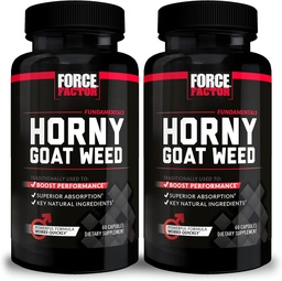 Fator de força Erva de cabra com tesão para homens, unidade masculina natural e Suplemento de Vitalidade com Ingredientes Naturais para Absorção Superior, Série Fundamental, 750mg, 60 Contagem (Pacote de 2)