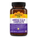 País Vida Omega 3-6-9 Suplemento completo - 1.534mg Ácidos gordos Omega - Suporta Cardiovascular, Cérebro, Pele e Saúde Imune - Certificado sem glúten, Não-GMO - 90 Softgels