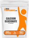 BulkSuplements.com Gluconato de cálcio em pó - Suplemento de cálcio, facilmente absorvido - Sem sabor e sem glúten, 600mg por serviço, 1kg (2,2 lbs) (Pacote de 1)