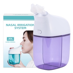 Sistema de irrigação nasal, máquina de lavagem nasal, máquina de lavagem sinusal, máquina limpador de sinos com tanque de água salgada e tanque de coleta de resíduos - limpador de nariz para Sino, adulto sinusal, alívio alérgico - roxo
