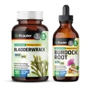 BIO KRAUTER Bladderwrack 100 Cápsulas e Burdock Root Tintura 4 Fl. Oz.