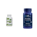 Jarrow BroccoMax com Sulforaphane para a saúde do fígado, 120 cápsulas de libertação tardia e extensão da vida N-Acetil-L-Cysteine (NAC), imune, respiratória, saúde hepática