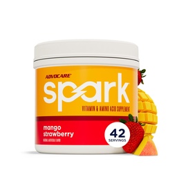 Advocare Spark - Energy Drink Mix - Suplemento de Vitamina e Aminoácido - Suporta Energia e Foco - Suporte Imune Portátil - Sem Açúcar - Morango de manga (10.5 onças)