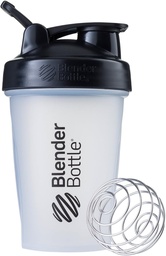 BlenderBottle garrafa de coquetel clássico perfeito para batidos de proteína e pré-treino, 20-onça, claro / preto