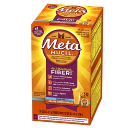 Metamucil fibra singles textura suave açúcar laranja livre - 30 pacotes