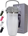 Garrafa Shaker para mistura de proteínas – dupla parede de aço inoxidável, para batidos, smoothies, cocktails – Leak-Proof, 26 onças, cobre isolado Blender Cup, BPA-sem ferramentas de mistura necessárias, (pérola do Ártico)