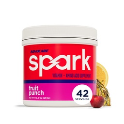 Advocare Spark - Energy Drink Mix - Suplemento de Vitamina e Aminoácido - Suporta Energia e Foco - Suporte Imune Portátil - Sem Açúcar - Punch de Frutas, (10.5 onças)