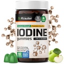 BIO KRAUTER pastilhas de iodo - 60 Vegan Chews - 250 mcg Iodeto de potássio - Suplemento de iodo com Selenium Zink - sabor de maçã, Pectin-based Chews