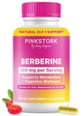 Cegonha rosa Berberine 500 mg - diariamente AMPK Metabólico ativador - 500 mg Metabolismo + Gut Saúde Suporte para as mulheres - Terceiro-partida testado - Vegan - Não-GMO - 30 Cápsulas