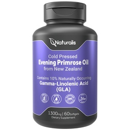 Naturalis Evening Primrose Oil (1300mg) 100% Natural da Nova Zelândia □ Non-GMO, Soy & Gluten Free, Zero Filler