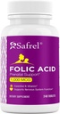 Ácido Fólico de Safrel 1000 mcg (1 mg) - Vitamina B9-240 Comprimidos, Vitamina essencial pré-natal e pós-natal para o desenvolvimento fetal, Produção de células sanguíneas vermelhas, Desenvolvimento celular e neural