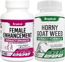 Enhancement Feminino & Horny Goat Weed Pills - Libido Booster para homens e mulheres - equilíbrio hormonal - Mood & Energy Pills - 60Caps