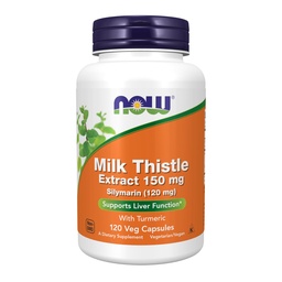 Now Foods Supplements, Silymarin Milk Thistle Extract 150 mg com açafrão, Suporta a Função Fígado*, 120 Cápsulas Veg