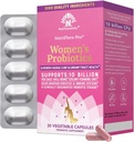 NutriCelebrity NutriFlora-Pro Probióticos para Mulheres - Suporte Vaginal, Saúde Urinária (UTI), Sistema Digestivo, Dor Período, Levedura, e BV alívio, Pílulas de Cranberry, 10 bilhões UFC 6 Strains (30 caps)