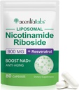 Nicotinamida Riboside 900,Resveratrol Liposomal,Liposomal Nicotinamida Riboside,Suplemento Resveratrol,Suplemento Resveratrol para Mulheres Homens(1 Cápsulas Embalagem/80)