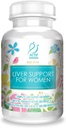 Suporte de fígado ACTIF para mulheres com 20 + fatores avançados e Omega-3 - Não OGM, Made in USA, 90 Count