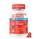 SmartyPants Kids Zero Açúcar Gummies Multivitamin: Omega-3, Vitaminas D, C, A, Baseada em Plantas, Gluten Free, Strawberry Banana Flavor, 60 Contagem (30 fornecimento dia)