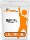 BulkSuplementos.com Taurine Powder - Suplemento de Taurina, Suplemento de Ácido Amino para Energia - Sem sabor e sem glúten, 2g por serviço, 100g (3,5 oz) (Pack of 1)