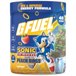 G Combustível Sonic 2.0 Energia Beber Pó, Mistura de cafeína pré-treino para jogos, Açúcar Free Focus Amino, Vitamina + Antioxidantes, 9.8 oz (Candy anel de pêssego, 40 Servings)