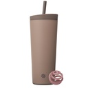 BlenderBottle 2-em-1 isolado de aço inoxidável Shaker Tumbler, Swig Leakproof Lid, Straw, BlenderBall, BPA livre, para batidos de proteína, smoothies, e pré-treino, 24 oz, Brown (Cocoa)
