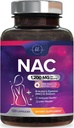 Suplemento NAC - 1200mg por Servindo N-Acetil-L-Cisteína – Absorção Optimal Suporte Imune com Poderosos Antioxidantes - Respiratório e Suporte à Saúde do Fígado - Glúten Livre, Engarrafado nos EUA - 120 Cápsulas