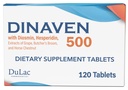 Dulac Dinaven 500, Micronizado Diosmin Hesperidin Suplemento dietético 1000mg por porção, Extrato de Castanha de Cavalo, Butcher's Broom & Red Grape Extract, Leg Circulation Support, 120 Tablets, Made in Italy