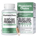 Médico Choice Bloat & Gas Probiótico 5-in-1 Suporte Proativo + Alivio Diário - Digestion & Gut Saúde- Hervas, Enzimas Digestivas, Post & Prebióticos - Alívio de Gás para Adultos - Mulheres & Homens - 30ct