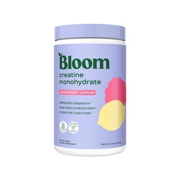 Bloom Nutrition Creatine Monohidrato Pó, 5g Creatina micronizada por serviço, Suporta a recuperação muscular, força, resistência, pré ou pós-treino, sem glúten, não OGM, limão framboesa, 40 SVG, 9 onças