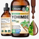 BIO KRAUTER® Yohimbine para suporte de desempenho - Vegan Yohimbe Suplementos para homens e mulheres 500 mg por serviço (Yohimbe Bark) 4 Fl.Oz, 56-Dia de fornecimento, Suplementos de exercício gratuito de álcool e açúcar