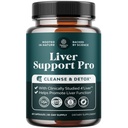 Suplemento de suporte de fígado Pro - 2X mais eficaz do que o cardo de leite - Suplemento de saúde avançada do fígado com clinicamente testado 4’Liver Cleanse Detox & Repair Support - 60 Contagem de 1)
