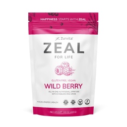 Zurvita - Zeal for Life 30-Day Wellness Bag - Wild Berry Flavor - Suplemento Nutricional Diário para Vitalidade, Imunidade e Bem-Estar Geral - 420 Grams