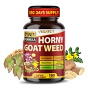 Horny Goat Weed 600 mg com Yohimbine, Tongkat Ali, Maca, Tribulus & Panax Ginseng – 8-em-1 Força e Vitalidade Suporte – 180 Cápsulas – Vegatot – Gluten-Free, Lab Verified