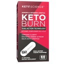 Keto Science Keto Burn Cápsulas, Cetona Exógena, dupla ação com BHB & EGCG, Cetonas para Hidratação, Keto BHB, Suporte de Peso, Energia, Foco e Ketosis, 60 Cápsulas, 15 Servings