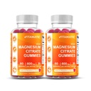 Gomas de Citrato de Magnésio Vitamático 600mg por serviço - 60 Contagem - Promove Relaxamento Saudável, Músculo, Osso e Suporte Energético (Pacote de 2)