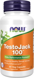 NOW Foods Supplements, TestoJackTM 100 com LJ100®, um potente extrato padronizado de Tongkat Ali (Eurycoma longifolia), Tribulus e ZMA®, 60 Cápsulas Veg