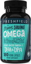 Ocean Saving Omega, Algae Omega 3, Suplemento DHA, Fonte de 6 meses, Níveis mais elevados de DHA por cápsula (440 mg), w/DPA