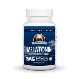 Source Naturals Melatonin, Helps Promote Sleep* - 2 mg - 240 Time Release Tablets